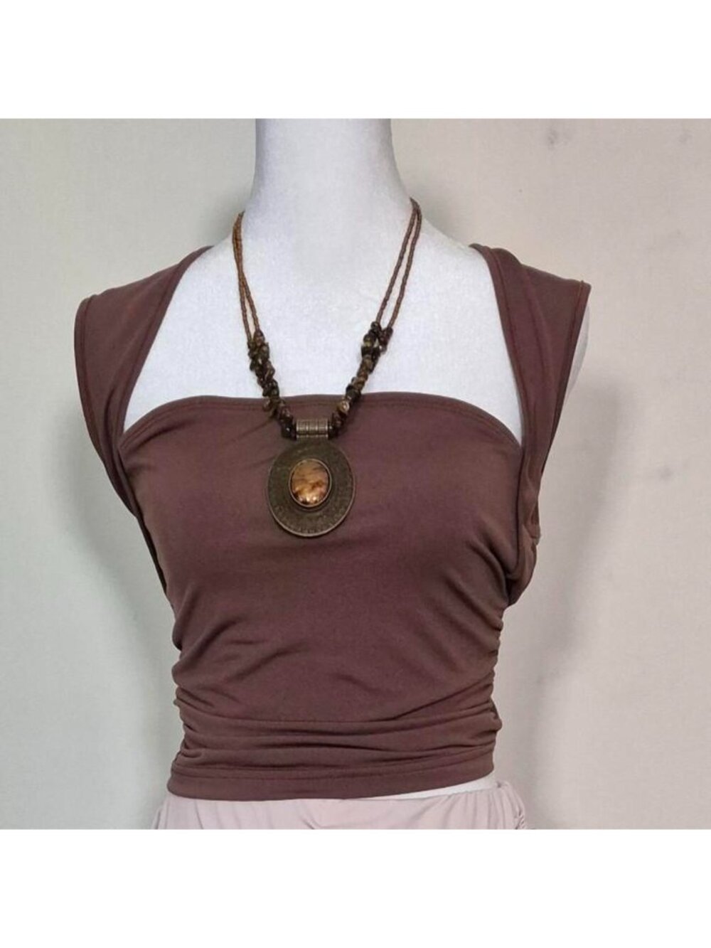 *TOP ONLY*โญ๏ธ Brand: Shein๐ Size: M๐ Brown square... - Picture 2 of 3